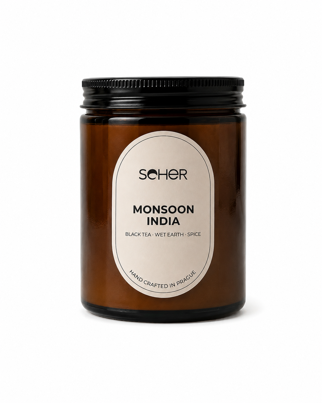 Seher Monsoon India luxury candle with black tea, wet earth and spice notes